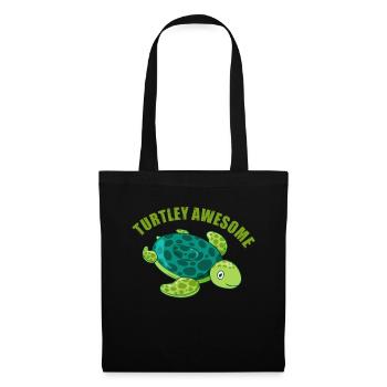 Tortue Tortue Sea Créatures marines Cadeau - Sac en tissu - noir - Devant