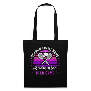 Badminton Grandma Retro Sunset Badminton Player - Stoffbeutel - Schwarz - Vorne