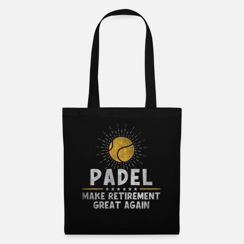 Padel Make Retirement Great Again Retiree - Stoffbeutel - Schwarz
