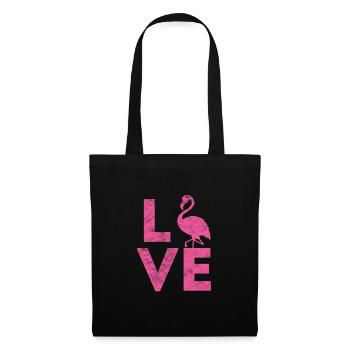 Flamant - Sac en tissu - noir - Devant