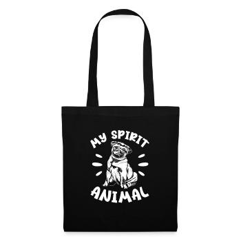 Carlin Chien Chien Ami Pet Pug Pug Pug Cadeau - Sac en tissu - noir - Devant