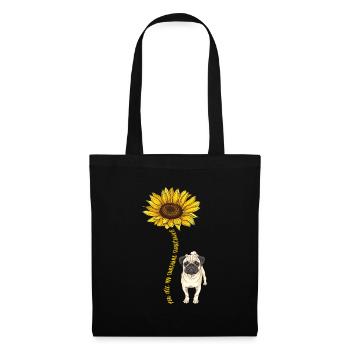 Carlin Chien Chien Ami Pet Pug Pug Pug Cadeau - Sac en tissu - noir - Devant
