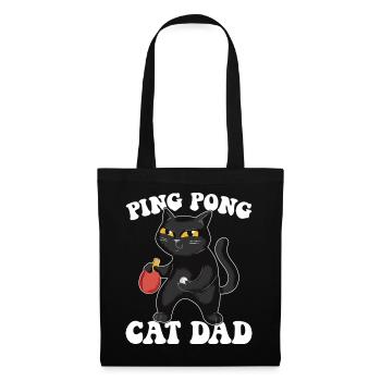 Ping Pong Cat Papa Tenue Tennis de Table Chats - Sac en tissu - noir - Devant