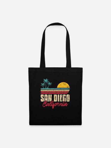 San Diego Kalifornien USA Urlaub Amerika Geschenk - Stoffbeutel - Schwarz
