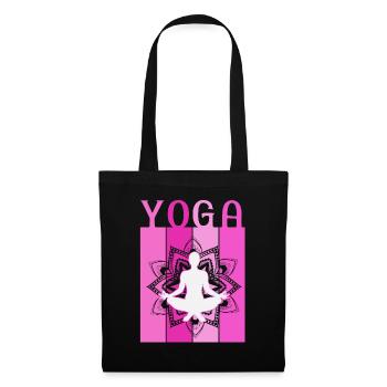 Retro Lotus Flower Meditating Yoga - Stoffbeutel - Schwarz - Vorne