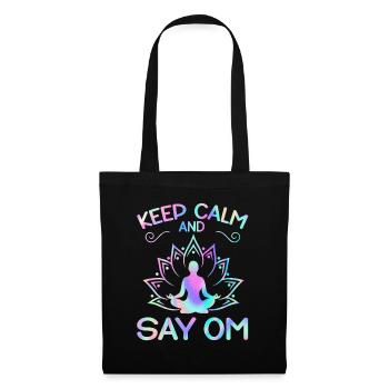Keep Calm and Say OM Yoga - Stoffbeutel - Schwarz - Vorne