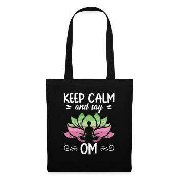 Keep Calm and Say OM Yoga - Stoffbeutel - Schwarz - Vorne