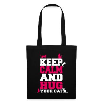Keep Calm And Hug Your Cat Owner Cat Lover - Tote Bag - black - Front