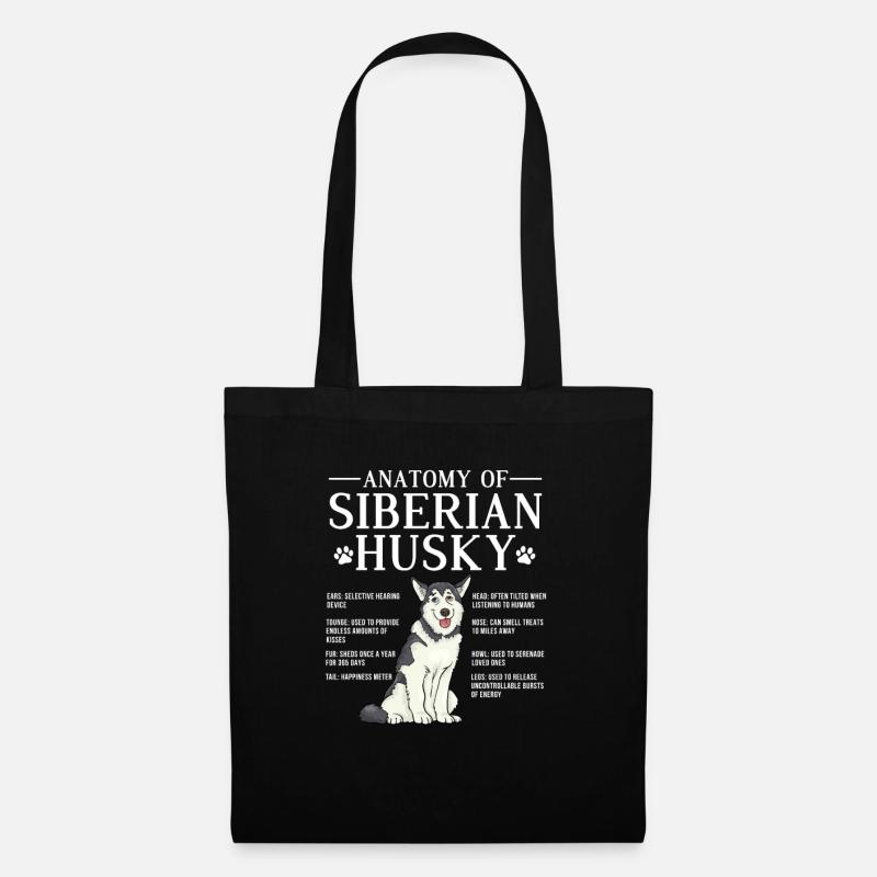 Husky Hund Hunde Siberian Husky Geschenk - Stoffbeutel - Schwarz