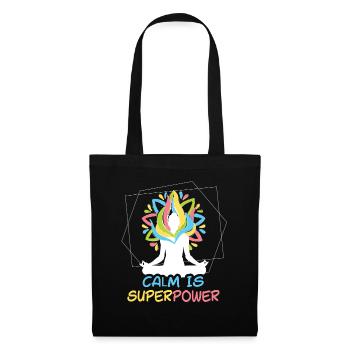 Calm Is Superpower Yoga - Stoffbeutel - Schwarz - Vorne
