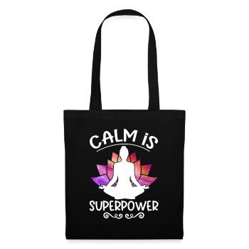 Calm Is Superpower Yoga - Stoffbeutel - Schwarz - Vorne
