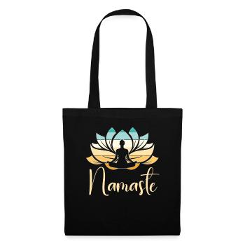 Namaste Lotus Flower Meditation Yoga - Stoffbeutel - Schwarz - Vorne