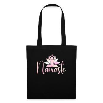 Namaste Lotus Flower Meditation Yoga - Stoffbeutel - Schwarz - Vorne