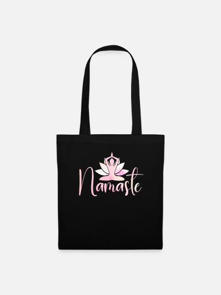 Namaste Lotus Flower Meditation Yoga - Stoffbeutel - Schwarz