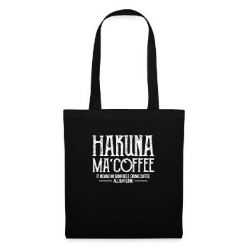 Kaffee Koffein Espresso Barista Geschenk - Stoffbeutel - Schwarz - Vorne