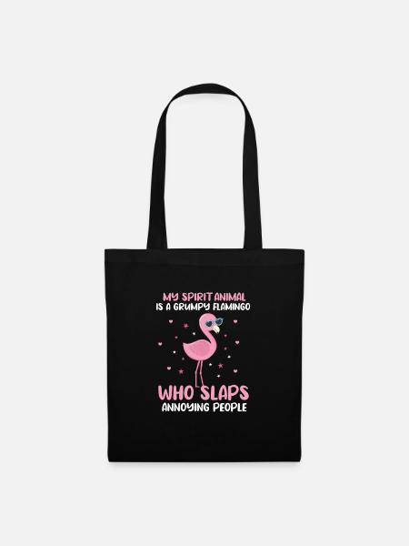 Flamingo Pink Vogel Zoo Sommer Urlaub Geschenk - Stoffbeutel - Schwarz
