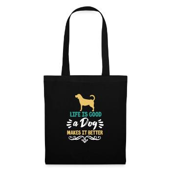 Golden Retriever - Stoffbeutel - Schwarz - Vorne