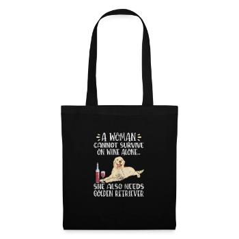 Golden Retriever - Stoffbeutel - Schwarz - Vorne