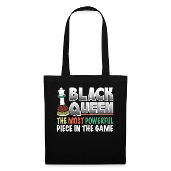 Black History Black Queen Chess African American - Stoffbeutel - Schwarz - Vorne