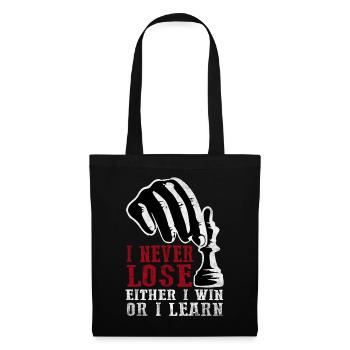 I Never Lose Either I Win Or I Learn Chess Player - Stoffbeutel - Schwarz - Vorne