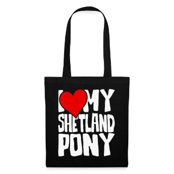 J’adore mon poney Shetland - Sac en tissu - noir - Devant