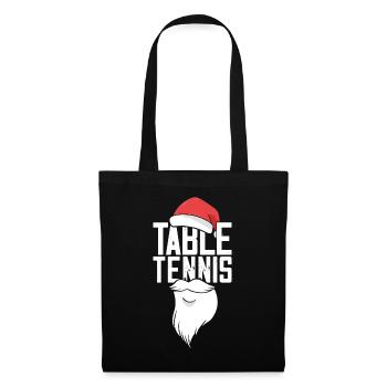 Table Tennis Christmas Hat Santa Ping Pong - Tote Bag - black - Front