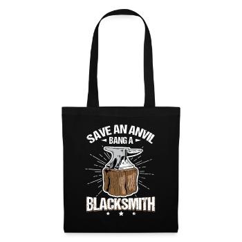 Sauver une enclume - Bang A Blacksmith Funny Blacksmith - Sac en tissu - noir - Devant