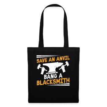 Save An Anvil - Bang A Blacksmith funny blacksmith - Tote Bag - black - Front