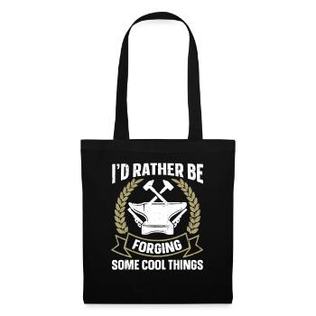 I'd Rather Be Forging Amboss Schmied - Stoffbeutel - Schwarz - Vorne