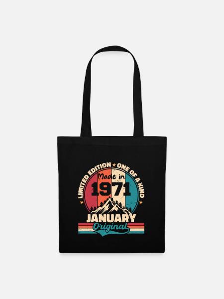 Geburtstagsgeschenk Januar 1971 Limited Edition - Stoffbeutel - Schwarz