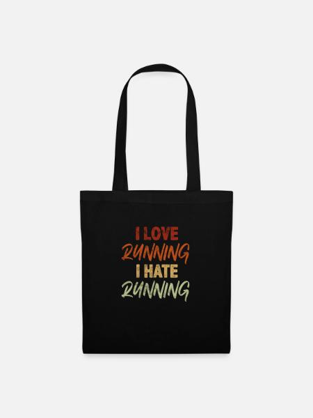 Laufen Läufer Jogging Joggen Läuferin Geschenk - Stoffbeutel - Schwarz