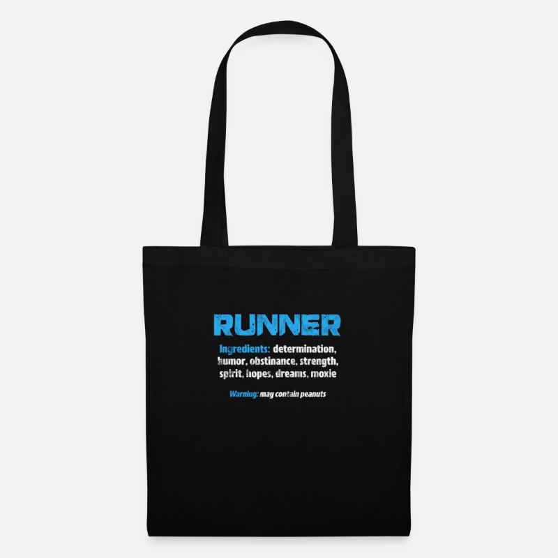 Laufen Läufer Jogging Joggen Läuferin Geschenk - Stoffbeutel - Schwarz