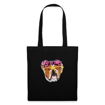 Bouledogue anglais Cadeau de chien bouledogue anglais - Sac en tissu - noir - Devant