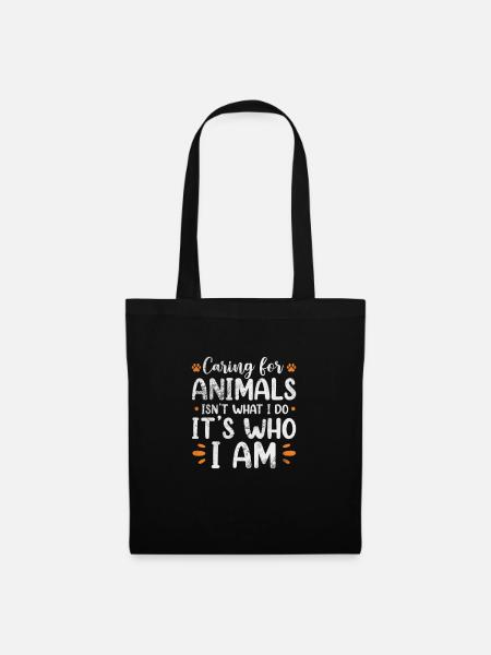 Tierrettung Tierrechte Tierliebe Haustier Geschenk - Stoffbeutel - Schwarz