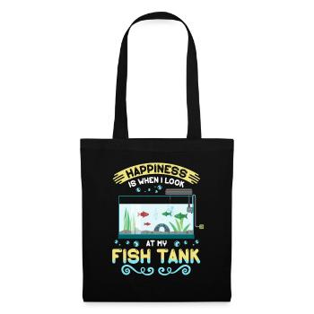 Le bonheur, c’est quand je regarde mon aquarium - Sac en tissu - noir - Devant