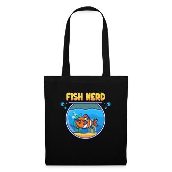Drôle de nerd de poissons aquatiques - Sac en tissu - noir - Devant