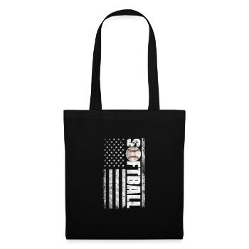 Softball États-Unis - Sac en tissu - noir - Devant