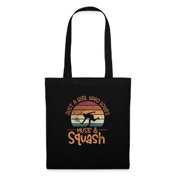 Joueur de squash Badminton Sports Gift - Sac en tissu - noir - Devant