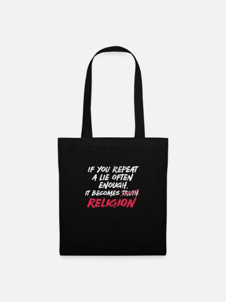 Atheist Atheismus Anti Religion Gott Geschenk - Stoffbeutel - Schwarz