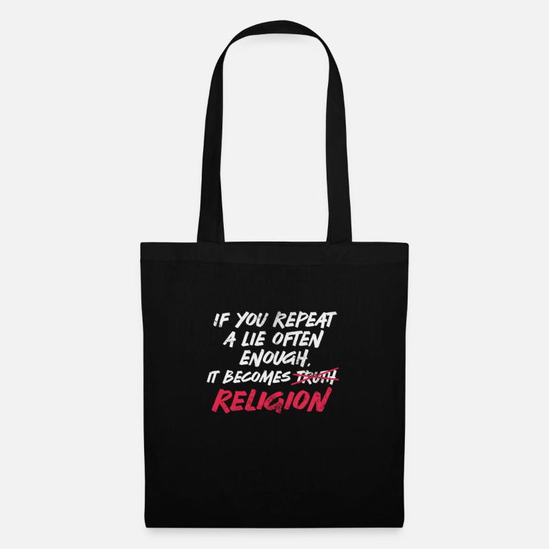 Atheist Atheismus Anti Religion Gott Geschenk - Stoffbeutel - Schwarz