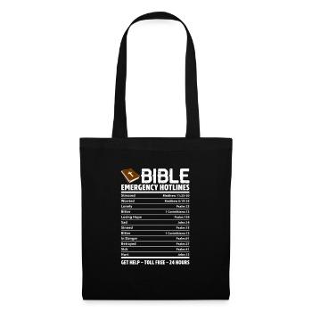 Bible Bible Versets chrétiens Don de Jésus - Sac en tissu - noir - Devant