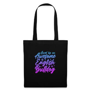 Bouledogue anglais Chien bouledogue anglais Cadeau - Sac en tissu - noir - Devant