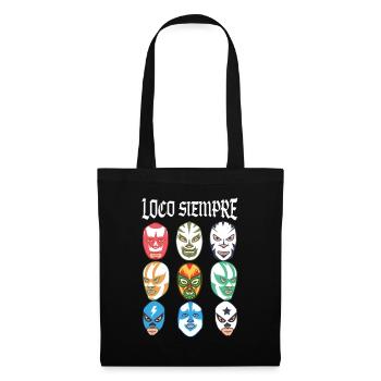 Luchador Masks Loco Siempre - Stoffbeutel - Schwarz - Vorne
