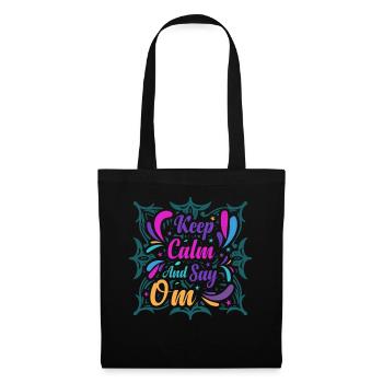 Keep Calm and Say OM Yoga - Stoffbeutel - Schwarz - Vorne