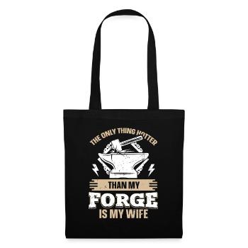 Hotter Than My Forge Is My Wife Anvil Blacksmith - Tote Bag - black - Front