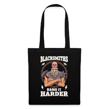 Blacksmiths Bang It Harder lustiger Schmied - Stoffbeutel - Schwarz - Vorne