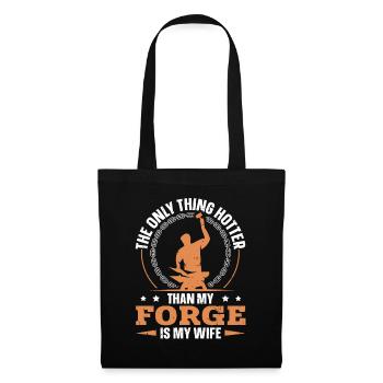 Hotter Than My Forge Is My Wife Anvil Blacksmith - Tote Bag - black - Front
