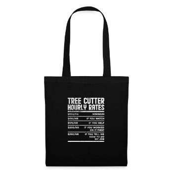 Arboriculteur grimpeur Arboriculteur Cadeau - Sac en tissu - noir - Devant