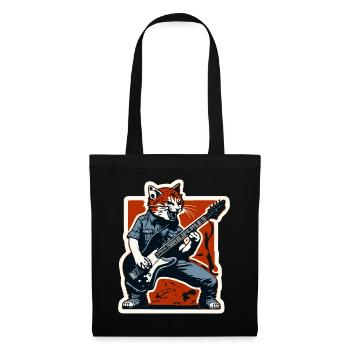 Cat Rage and the Guitar Playing Rock Cat - Tote Bag - black - Front