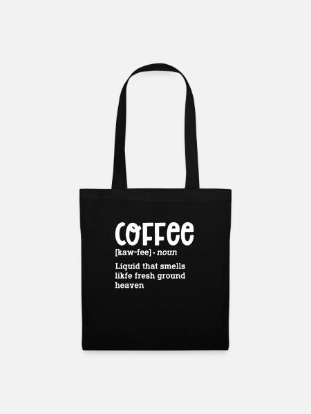 Kaffee Koffein Espresso Barista Geschenk - Stoffbeutel - Schwarz